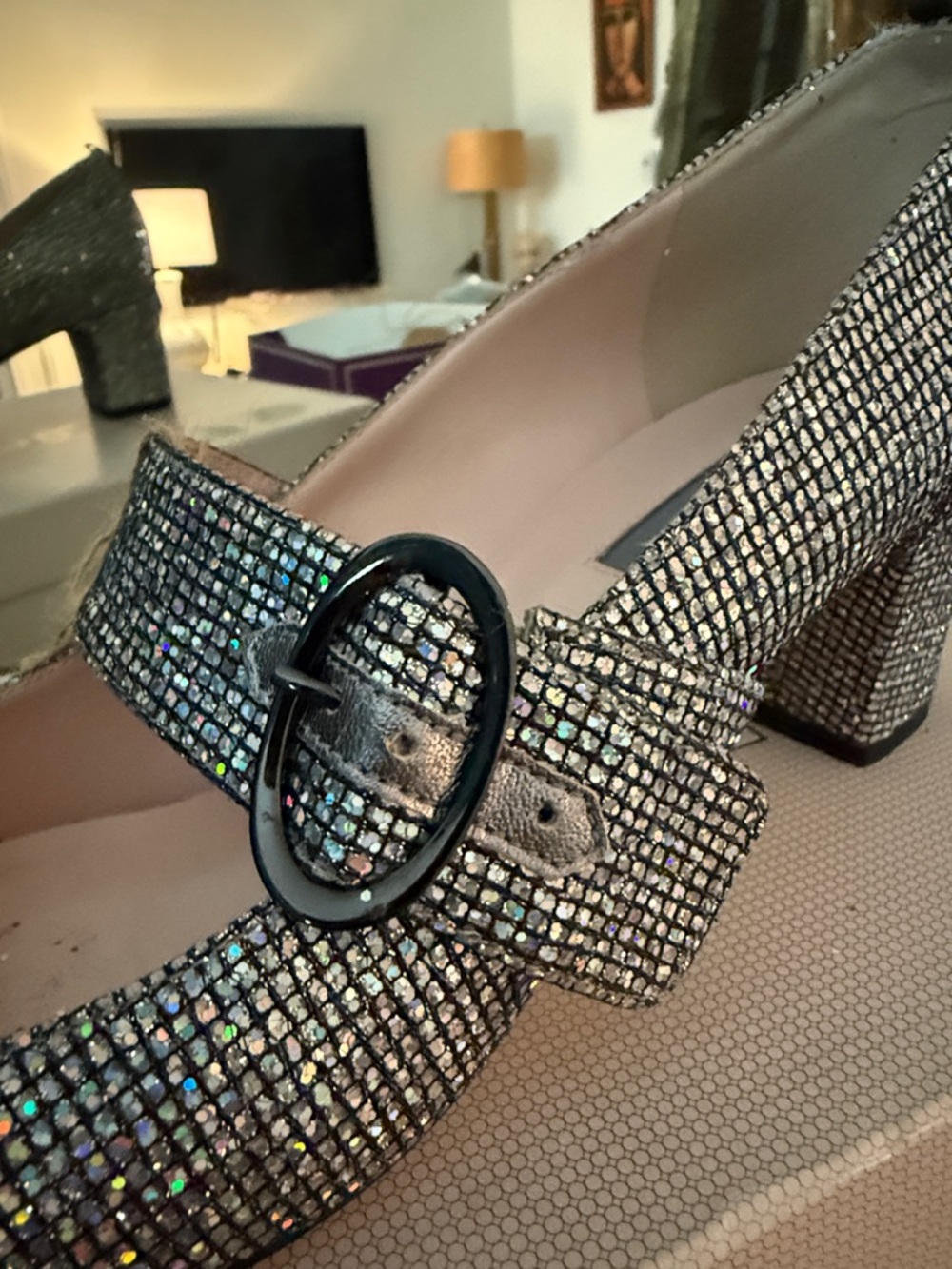SJP by Sarah Jessica Parker Iridescent Glitter Mary Jane Pump - Picture 9 of 16